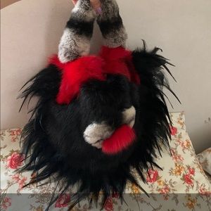 Fur handbag handmade